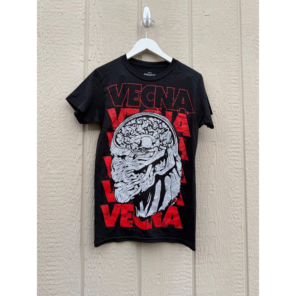 Stranger Things XS T-Shirt Vecna Horror Graphic Cotton Black Tee
